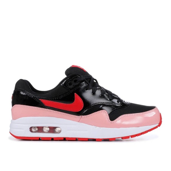 Nike Air Max 1 QS GS Valentine's Day Black Red Pink Sneaker 7Y 8.5W AO1026-001 - Picture 1 of 12